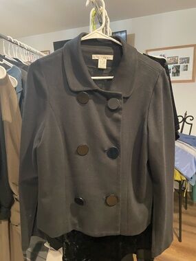 WD.NY Black Double-Breasted Pea Coat